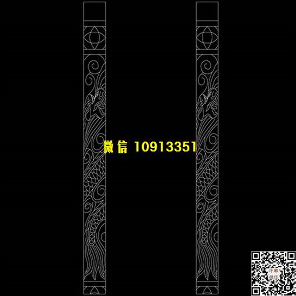 精雕图152龙柱子精雕图线雕图线条图单线铣底图_电脑雕刻plt文泰矢量图精雕图浮雕图